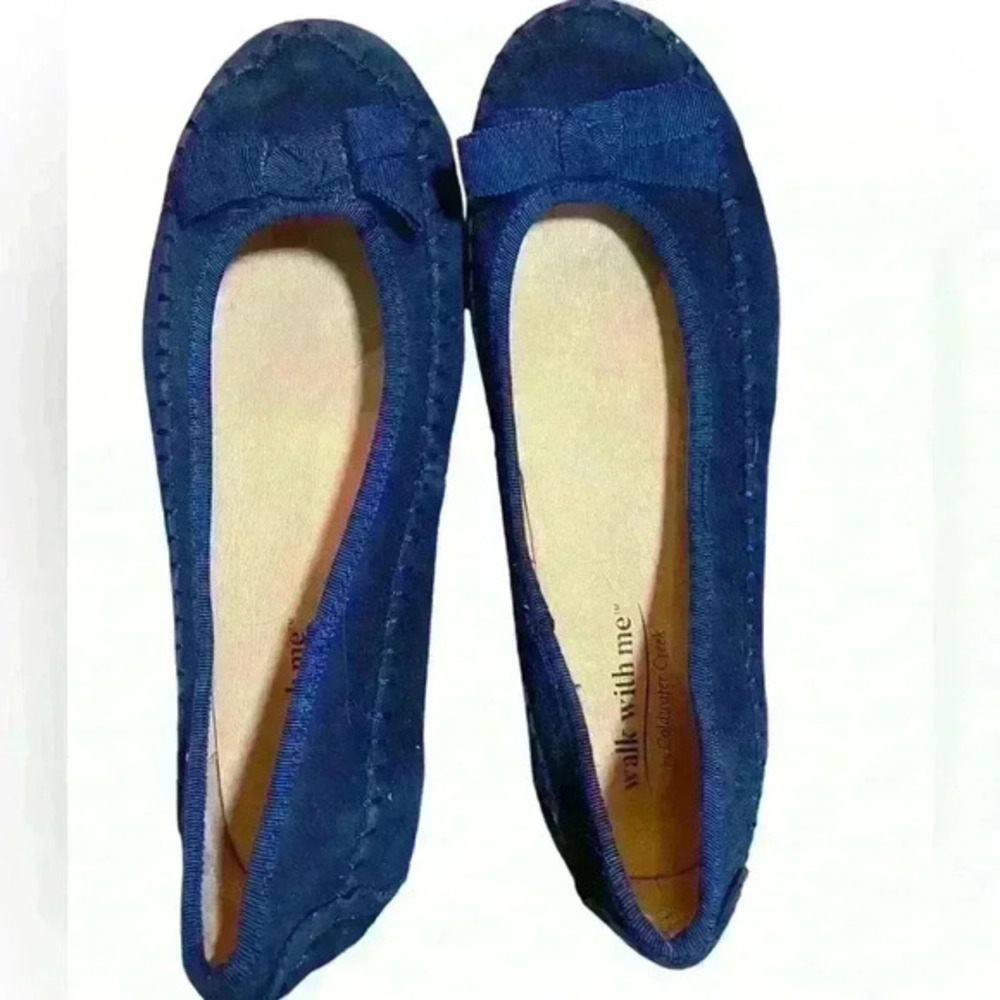 Heritage Suede Flats by Walk With Me™ in Blue. Size  8.5. Good Used Condition.